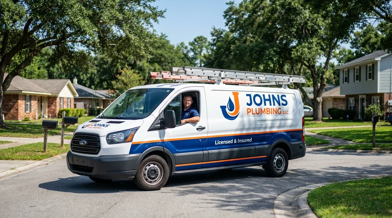 Johns Plumbing LLC service van in West Linn, OR