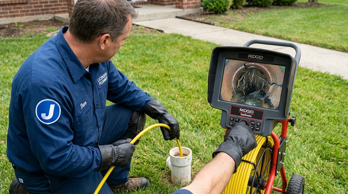 Sewer camera inspection being performed by Johns Plumbing LLC in West Linn